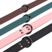 Collar De Cuero Suave Ajustable Para Perros PU Para Pequeños Medianos Y Grandes Raza Pitbull En Rosa Tamaños S-XL - details 4
