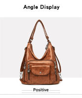 Mochila De Viaje Para Mujer En Cuero PU Lavado Bolsa De Hombro Escolar Bandolera 2024 Capacidad De 20-35 Litros Estilo Casual - details 13