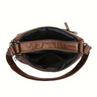 Bolso De Hombro Para Mujer En Cuero PU Vintage Con Varios Bolsillos Bolso De Mano De Alta Calidad Diseño Versátil Rojo Negro - details 7