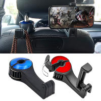 Soporte De Teléfono Para Coche 2 En 1 Gancho De Cabeza De Coche Portátil Organizador De Espalda Del Asiento Clip De Auto Material ABS Y Silicona Negro - details 0