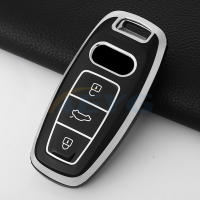 Funda De Llave De Coche TPU Para Audi 4K A8 E-tron Q5 Q7 Q8 C8 D5 SQ8 R8 A1 A3 A4 A6 A7 Protector De Llave Con Cadena - details 1