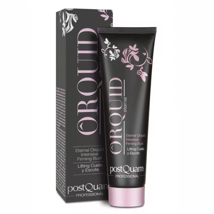 PostQuam - Crema Lifting Cuello y Escote Eternal Orchid - Crema Lifting Intensiva para Escote y Cuello con Ácido Hialurónico, Elastina, Jojoba, Vitamina E, Oro Coloidal y Extractos de Orquídea y Kigelia Africana - 150 ml - 1