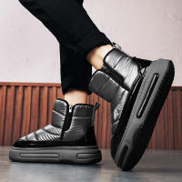 Botas De Hombre Talla Grande Con Peluche Aislante Invierno Impermeables Botines De Pies Suaves De Satén Material De Suela De Goma - details 11