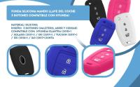 Banner - Funda silicona mando llave del coche 3 botones compatible con Hyundai rosa
