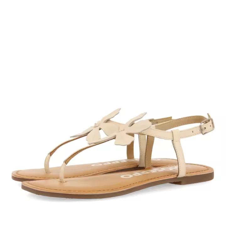 Gioseppo Sandalias Off-White de Piel con Adorno de Flor para Mujer Velcan - 1