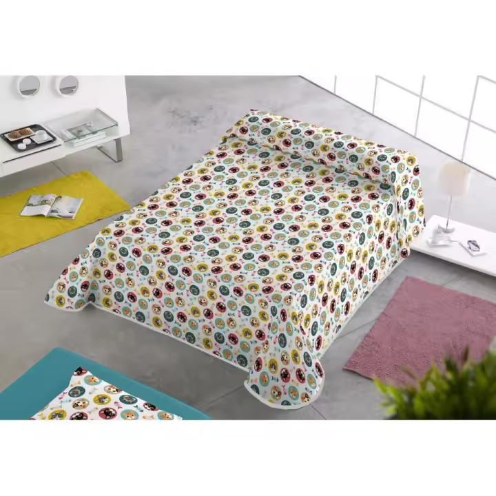 SABANALIA - Colcha estampada Gatos (Disponible en varios tamaños) | Colcha ideal para primavera y verano | Producto ligero y decorativo - 1