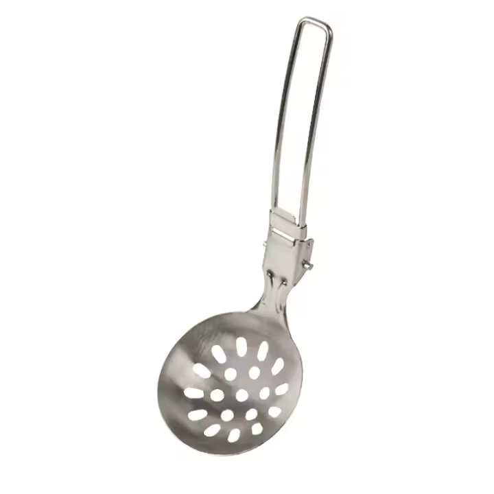 Nueva 1Pc Cuchara Plegable Para Cocinar Y Camping Espátula De Acero Inoxidable Herramienta De Cocina Y Picnic Equipamiento De Exterior - 1