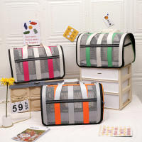 Los gatos salen nueva bolsa portátil para gatos, bolsa portátil para mascotas, bolsa plegable de poliéster suave para gatos, azul neblina y gris - 48*27*27cm - details 1