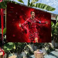 Bandeera Bohemia Colorida De Cristiano Ronaldo CR7 Para Decoración De Pared Interior Estilo Mandala Banner De Polyester Tamaño Variado - details 5