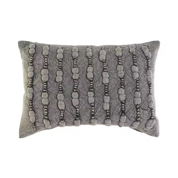 COJIN ALGODON 50X15X30 392 GR, BORDADO GRIS CLARO TX208680 - EL MEJOR COMPLEMENTO PARA TU HOGAR FIJALO - 1
