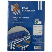 Juego de sábanas 3 piezas 50% algodón,50% poliéster Real Sociedad. Licencia Oficial - details 2