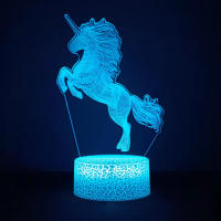 Lámpara De Noche Unicornio 3D LED Anime Regalo Para Niños 16 Colores Cambian Con Control Remoto Regalo De San Valentín Cumpleaños - details 1