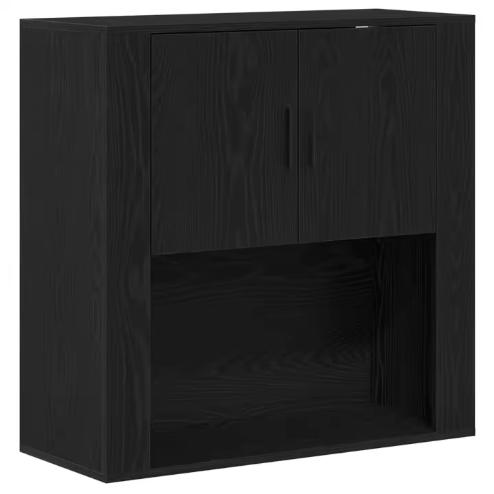 VidaXL Armaro de Mesa Roble Negro 80x33x80 cm - 1