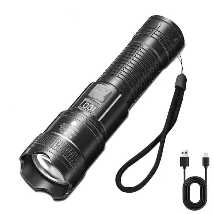Linterna Táctica LED De Alta Potencia 100000LM Recargable USB Para Camping Pesca Emergencia Con Luz De Mostrador Y Zoom - 1