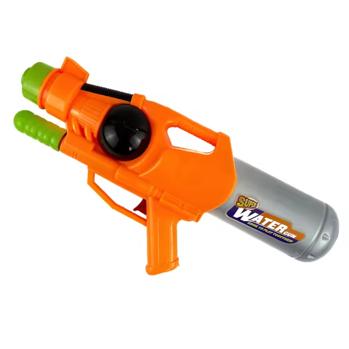 Pistola de Agua Infantil 39cm, Juguete de Verano, Playa, Piscina, Vacaciones, Campamento para Niños y Niñas, Pistola de Agua Fiestas +3 años, Regalo Cumpleaños, Color Naranja Fluorescente - 1