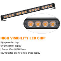 Barra De Luz Estroboscópica LED 16 LEDs Para Coche Camión Emergencia Vehículo Con 26 Modos Rojo Azul Amarillo Señal Lámpara Advertencia - details 0