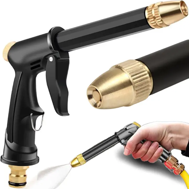 Pistola de alta presión, flujo de Agua ajustable, tapa de Manguera robusta y de alta calidad - 1