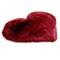 Alfombra De Imitación De Lana De Oveja No Esmerilada Antideslizante Para Dormitorio Alfombra De Pelo Largo En Forma De Corazón Y Color Sólido Para Decoración Del Hogar - details 3