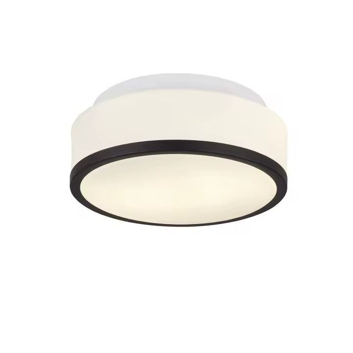 Contemporáneo quesino Techo Negro Maple Vidrio 2 Luces E27 - 1