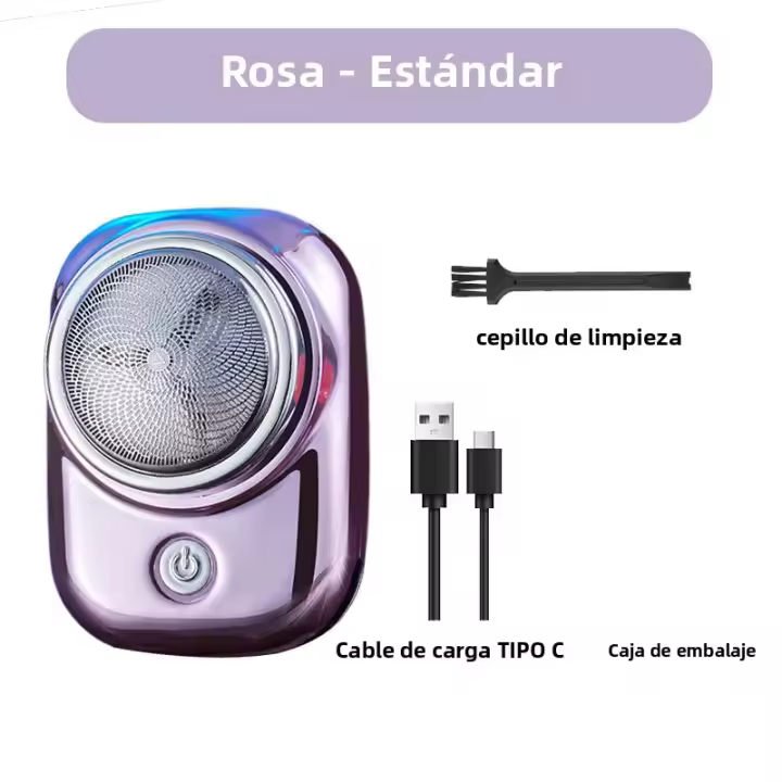 Afeitadora Eléctrica Portátil Para Viajes Mini Para Hombres Tamaño De Bolsillo Lavable Recargable Trimmer De Acero Inoxidable Sin Dolor Para Barba Y Rostro - 1