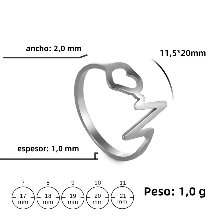 Anillo De Acero Inoxidable Cazador Para Mujer Con Diseño De Corazón Vacío Moda Para Navidad Cumpleaños Amigos Regalos Anillo De Dedo Para Enfermera Médico - 1