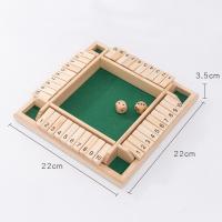 Juego De Mesa De Madera Shut the Box Para 4 Jugadores Con Cubos Y Vuelcas Entretención Familiar Interacción Padres-Hijos - details 6