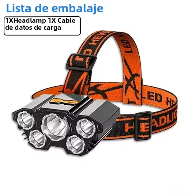 8*XPG Linterna De Correa Con Luz LED Fuerte Batería Integrada De 800mAh Recargable USB Para Camping Pesca Y Actividades Al Aire Libre - 1