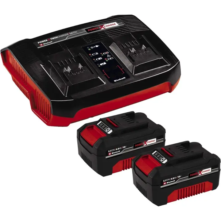 STARTER KIT  2  BATERIAS X 4.0 AH  + CARGADOR DOBLE (4511341 + 4512069) EINHELL - 1