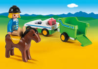 Playmobil 1.2.3 Coche con Remolque de Caballo con figuras de jinete y de caballo - Playmobil 70181 - details 3
