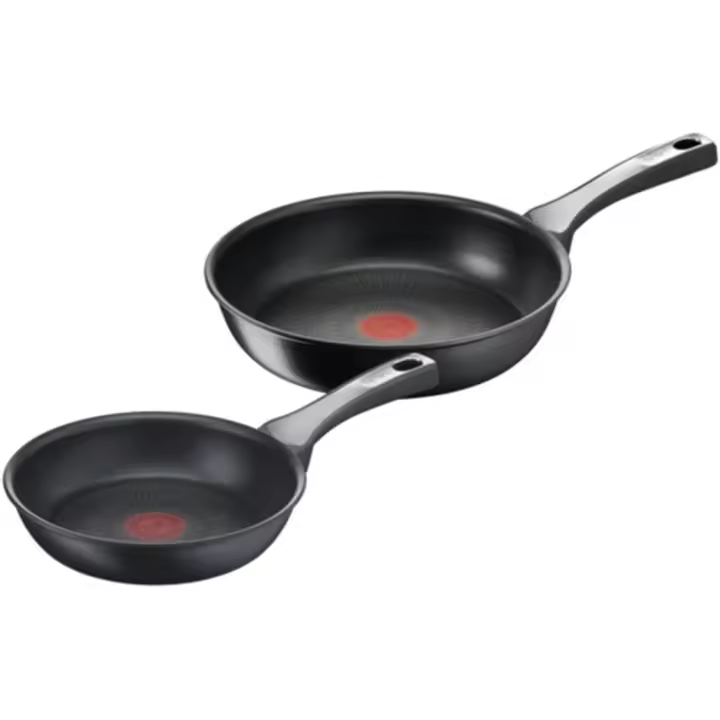 Unlimited On - Juego de 2 Sartenes 20/26 cm, Apto inducción, antiadherente, revestithiento Titanium, Thermo-signal, sin PFOA, Apto lavavajillas y Horno, inoxidable Maple - 1
