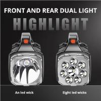 Linterna Portátil LED+COB Potente Solar+USB Recargable Para Emergencias Y Camping Torcha De BÚsqueda Con Banco De Energía - details 3
