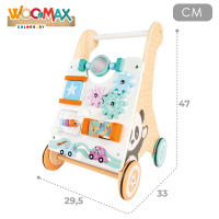 WOOMAX - Andador madera para bebés, carrito andador, 29,5x33x47 cm, juguetes de madera para bebés, incluye actividades, espejo, figuras interactivas, madera FSC, juguete multisensorial, juguetes infantiles, juegos para niños de 1 año - details 3