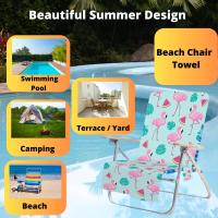 SusggO - Toalla Funda Silla Playa Plegable 150x73cm 240gsm – Toalla ANTIARENA - Toalla Playa Grande Ajustable Silla Playa –Toalla Microfibra Secado rapido Absorbente Piscina (FLAMENCOS) - details 2