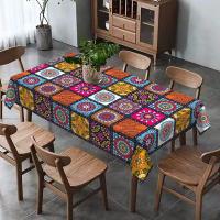 Mantel Geométrico Impermeable Para Mesa De Café Redonda Y Cuadrada Decoración De Mesa De Comedor Poliéster 100% Un Pieza - details 3