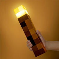Lámpara De Noche LED USB Recargable MC Game Torch Marrón Para Decoración De Habitación Lámpara De Mesa Para Niños Lámpara De Borde De Cama Moderna Sin Certificación Ni Origen Específico - details 7