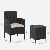 Conjunto de Muebles de Jardín en Ratán - Incluye 2 Sillones y 1 Mesa para Patio y Terraza - details 15