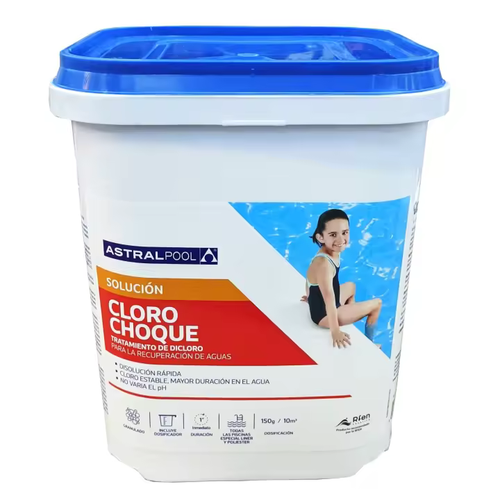 Cloro de Choque Astral Pool 5Kg. Dicloro Granulado | Tratamiento y solución de disolución rápida para todas las piscinas - 1