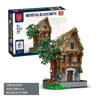 Bloques De Construcción De Tienda De Forjador Medieval Casa Mágica Taberna Set De Bloques De Calle Ciudad Adulto Decoración De Escritorio Juguete Para Niños Regalo - details 3