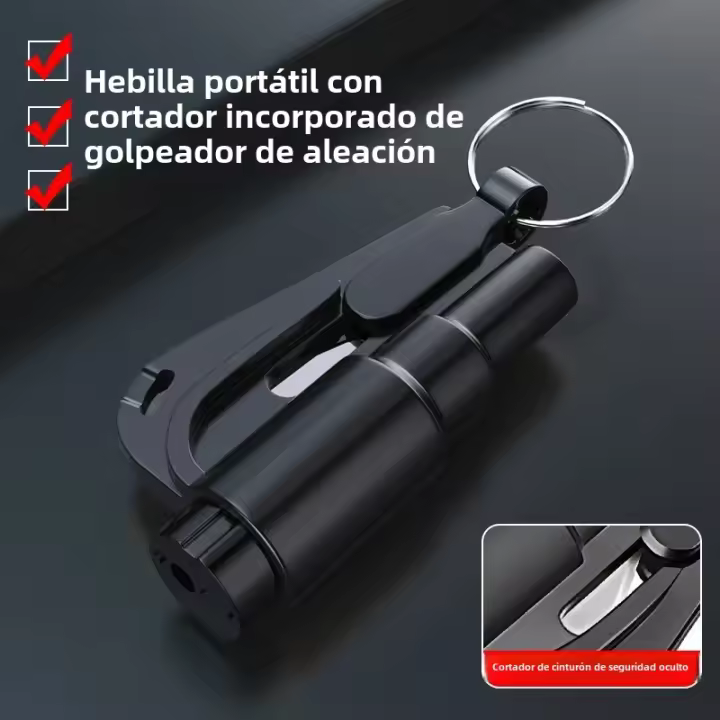 Martillo De Seguridad Para Coche Mini Multiusos Para Escape Y Romper Vidrio Herramienta De Rescate Para Ventanas De Coche En Un Segundo - 1