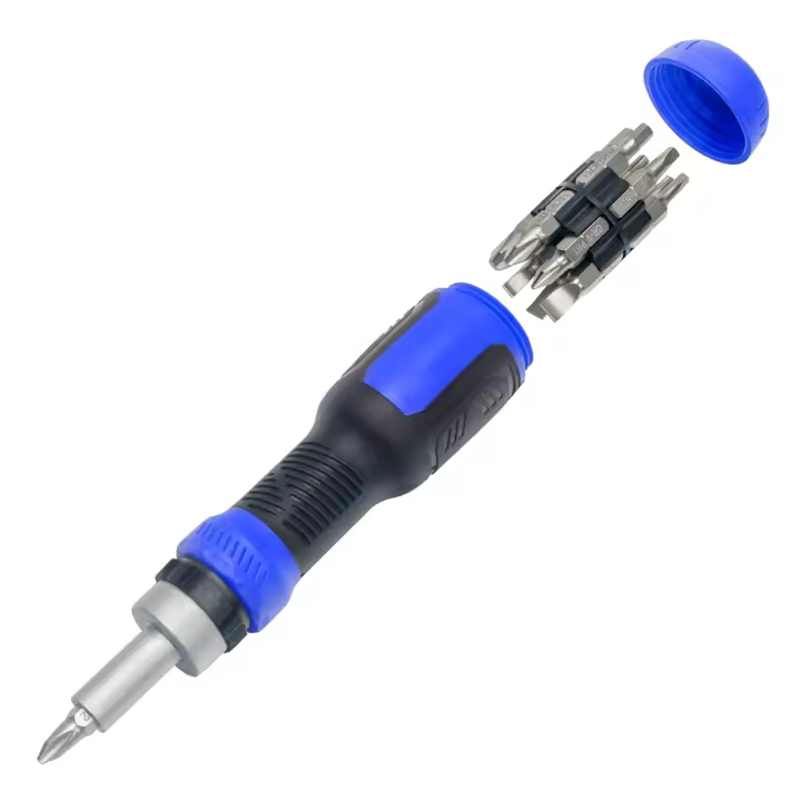 Juego De Destornilladores Multifunción 13 En 1 Con Cinta Dentada Y Variedad De Bits Incluye Torx Flat Head Phillips Hex Bits Y 1/4 Nut Driver - 1