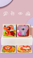 Puzzle De Madera 3D Para Bebés Juguete Educativo Montessori Aprendizaje Infantil Tangram Formas Animales Y Vehículos Juego Cognitivo - details 0
