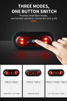 Luz De Seguridad Para Casco De Motocicleta Y Bicicleta LED Impermeable Luces Traseras De Señalización Moto Bicycle - details 3