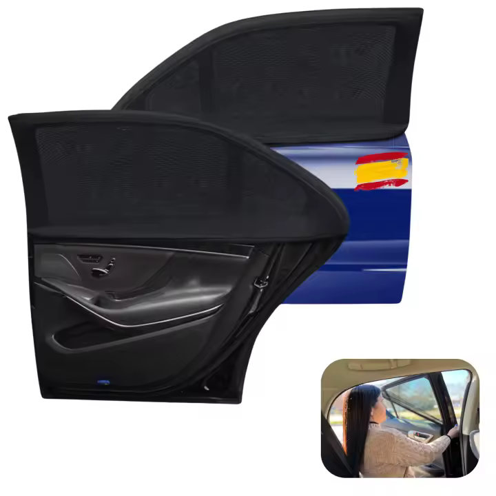 B-E ® Parasol ventana trasera para coches - Tapasol para coches ventana trasera - Para Sol para Coches niños y Mascotas - Pack de 2 unidades - 1