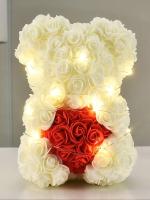 Oso De Rosas Teddy Regalo Para Mamá Novia Cumpleaños Aniversario Valentines Day Mujer Juguete De Muñeco Artificial De Flores Rojas - details 15