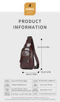 BULLCAPTAIN Bolsa De Pecho Para Hombre 2023 Cuero Genuino Gran Capacidad Casual Estilo Clásico Con Cierre De Cremallera Y Hebilla - details 4
