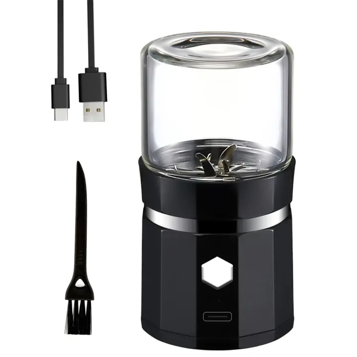 Mini Molinillo Eléctrico portátil, molino recargable por USB con cepillo de limpieza para té y Romero - 1