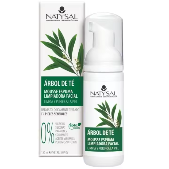 Mousse Espuma Limpiador Facial Arbol del Te Vegan 150ml Natysal - 1