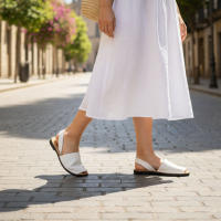 MARUKATSU Sandalias Menorquinas de Piel para Mujer | Calzado Tradicional España | Abarcas Planas de Verano Cómodas y Artesanales. - details 2
