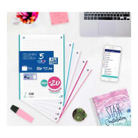 Recambio Oxford multicolor A4 100+20h - papel de 90g - 4 taladros cuadrícula 5x5 con 5 colores disponibles: vivos y pastel - details 1