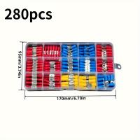 Kit Comprehensivo De Terminales Eléctricos 102/280/300/480pcs Conectores Duros Aislados De Juego De Terminales De Punta Y Anillo Eficientes Para Cableado - details 2